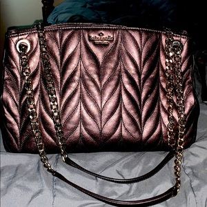 Kate spade quilted metallic purple